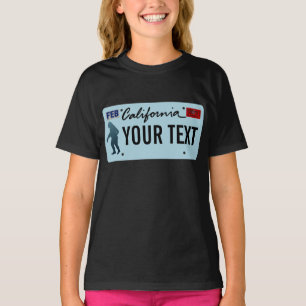 California Sasquatch License Plate T-Shirt