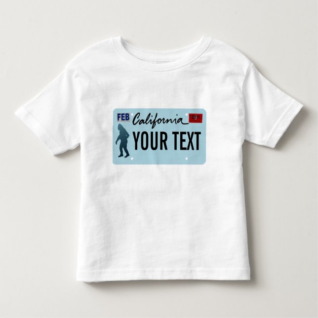 California Sasquatch License Plate Toddler T-Shirt (Front)