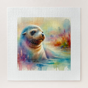 California Sea Lion 240824AREF120 - Watercolor Jigsaw Puzzle