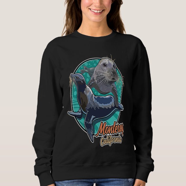 California Sea Lion and Pacific Harbor Seal at Mon Sweatshirt (Front)
