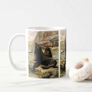 California Sea Lions by CE Swan, Vintage Animals Coffee Mug