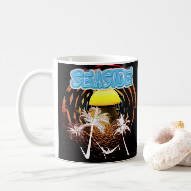 California Seaside Vacation Coffee Mug (With Donut)