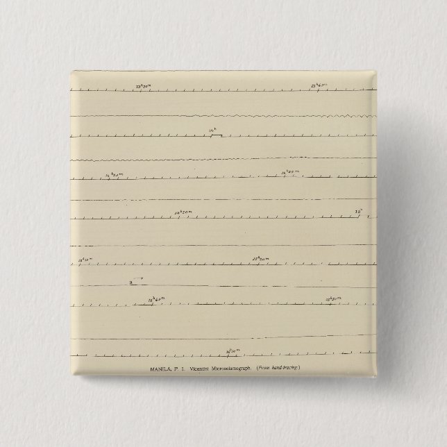California Seismograms 4 15 Cm Square Badge (Front)