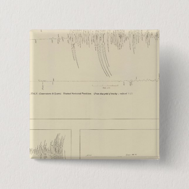 California Seismograms 6 15 Cm Square Badge (Front)