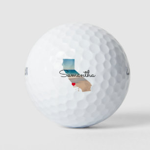 California Shape Heart Photo Golf Balls