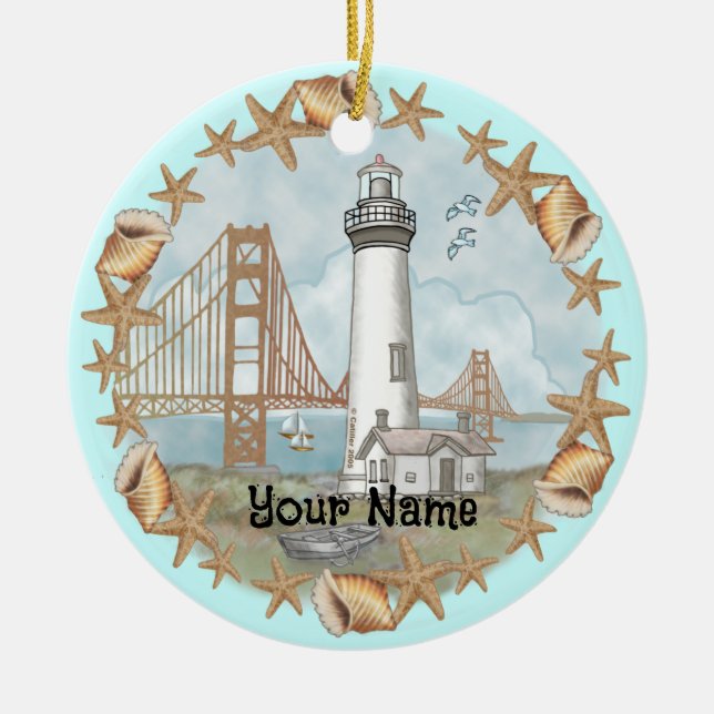 California Shells Lighthouse  Ornament (Front)