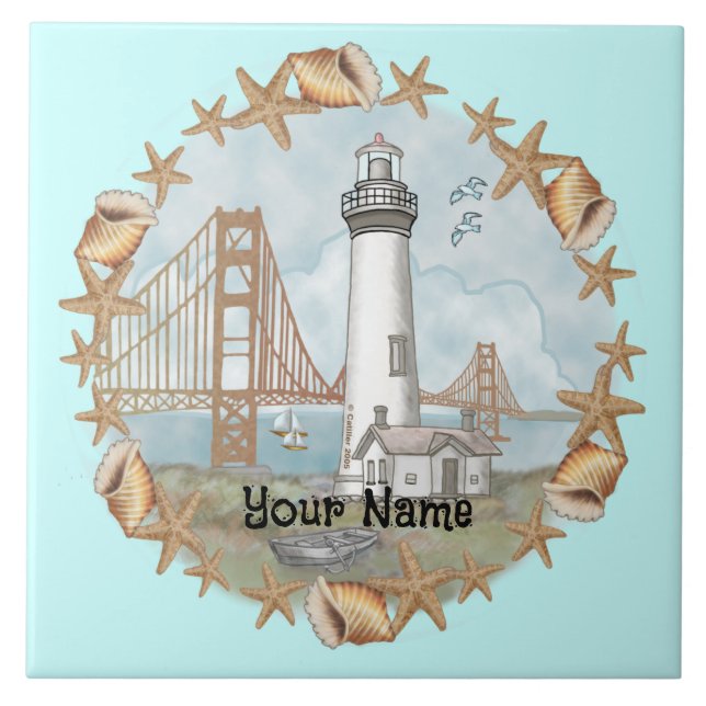 California Shells Lighthouse  tile (Front)