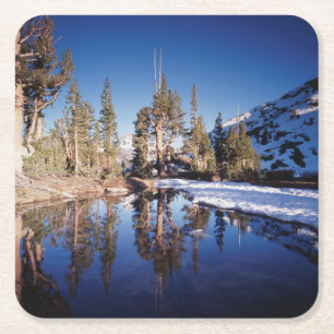 California, Sierra Nevada Mountains 2 Square Paper Coaster