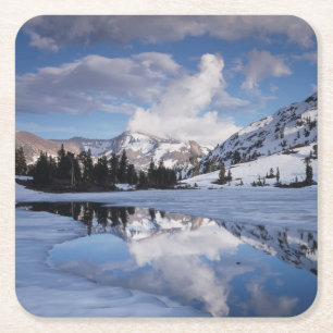 California, Sierra Nevada Mountains, Dana Peak Square Paper Coaster