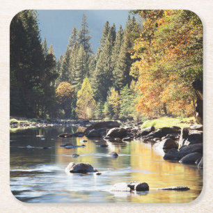 California, Sierra Nevada Mountains, Yosemite 7 Square Paper Coaster