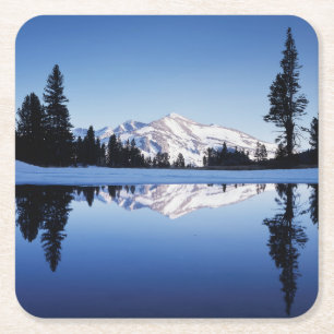 California, Sierra Nevada Mountains, Yosemite 9 Square Paper Coaster