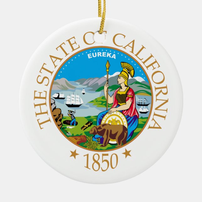 California sign ceramic ornament (Front)