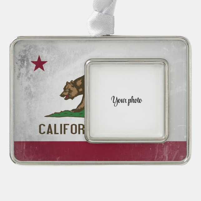 California Silver Plated Framed Ornament (Front)