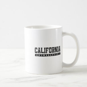 California Snowboarding Black Vintage Text Coffee Mug