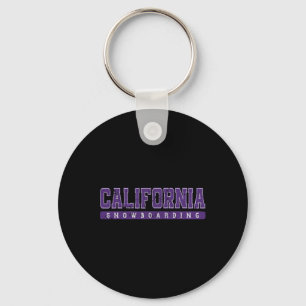 California Snowboarding Purple Vintage Text Key Ring