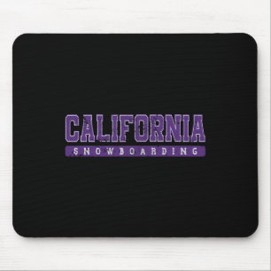 California Snowboarding Purple Vintage Text  Mouse Pad