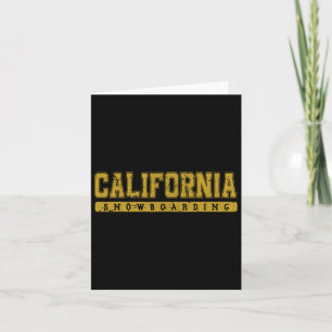 California Snowboarding Yellow Vintage Text Card