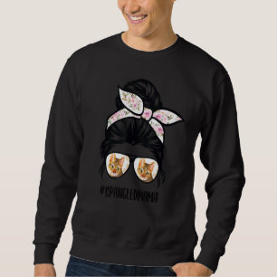 California Spangled Mum Messy Bun Hair Glasses Spa Sweatshirt