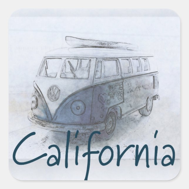 California Square Sticker (Front)