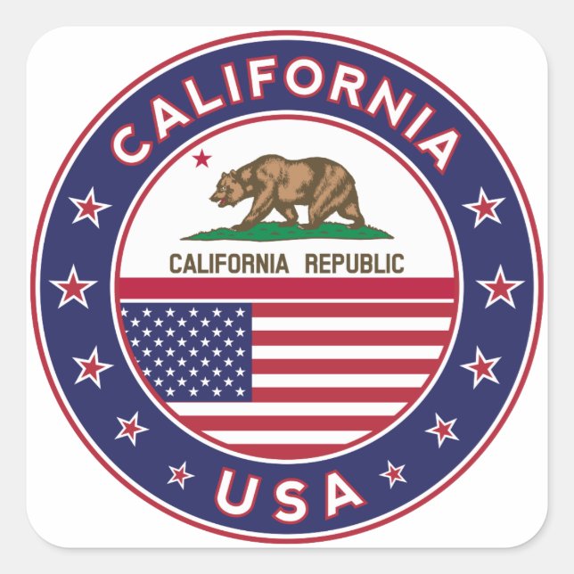 California Square Sticker (Front)