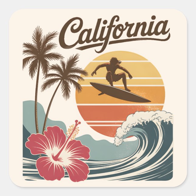 California Square Sticker (Front)