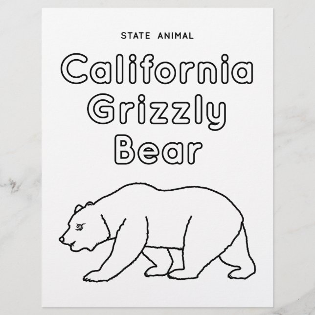 california state animal grizzly bear flyer (Front)