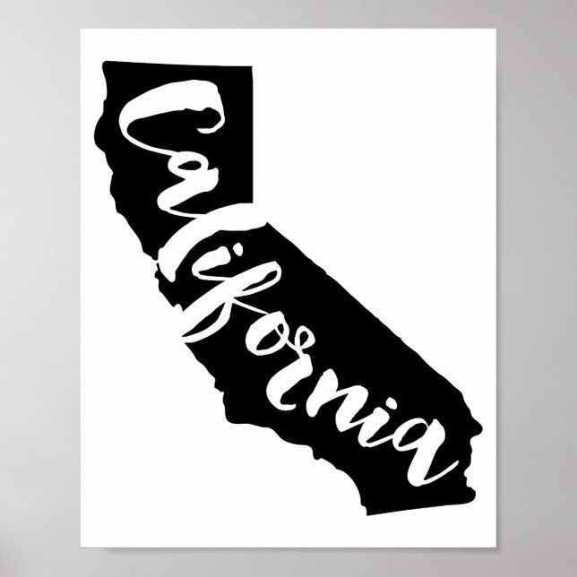 California state Art Print with modern brush font (Front)