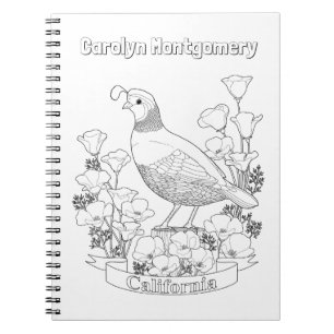 California State Bird and Flower Colouring Page Notebook