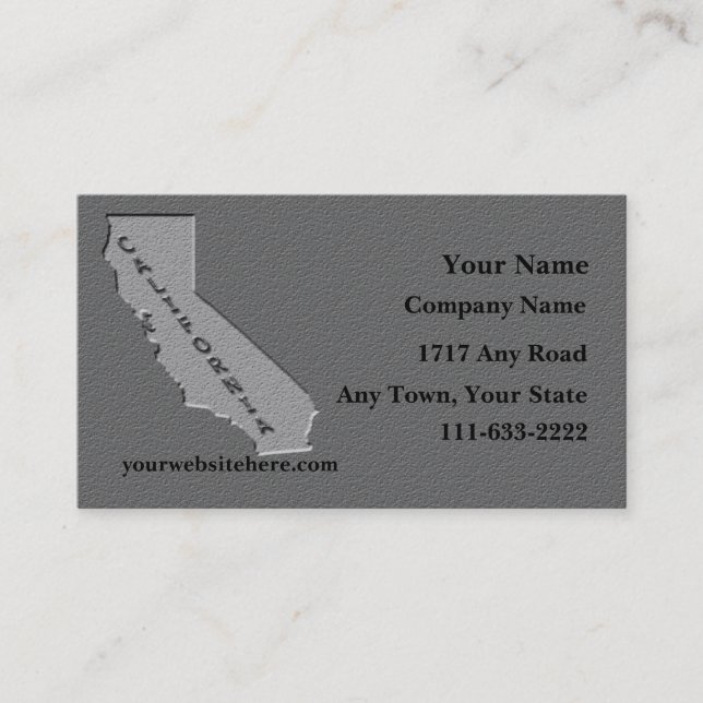 California State Business card  carved stone look (Front)