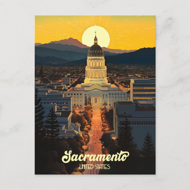 California State Capitol Sacramento Travel Postcard (Front)