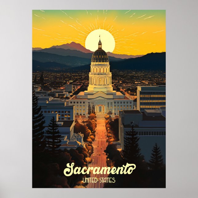 California State Capitol Sacramento Travel Poster (Front)