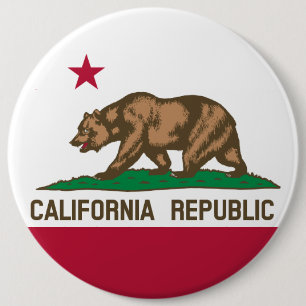 California State Flag 6 Cm Round Badge