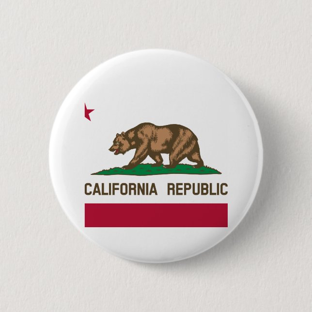 California State Flag 6 Cm Round Badge (Front)
