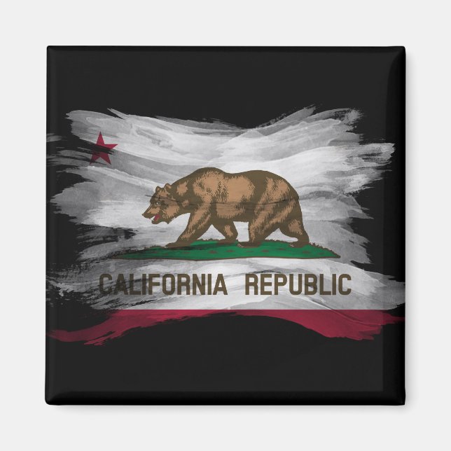 California state flag brush stroke, California Magnet (Front)