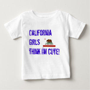 california-state-flag, California Girls think I... Baby T-Shirt