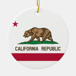 California State Flag Ceramic Ornament