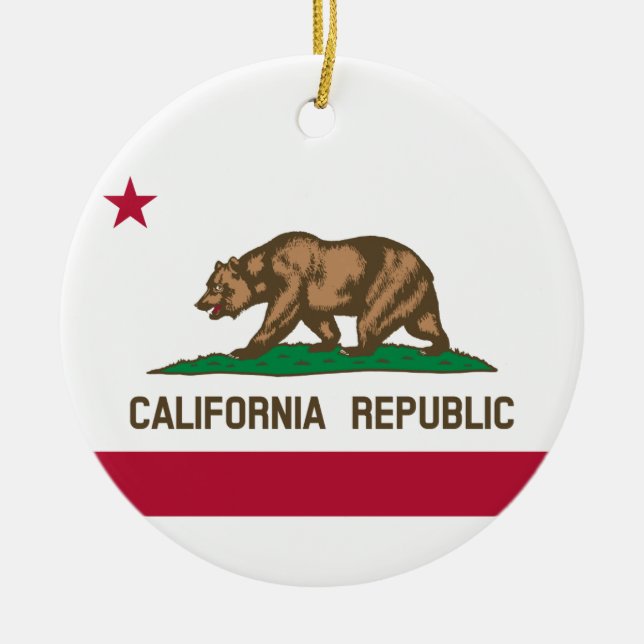 California State Flag Ceramic Ornament (Front)