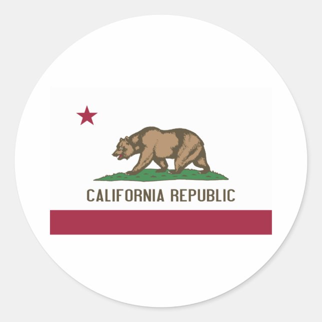 California State Flag Classic Round Sticker (Front)