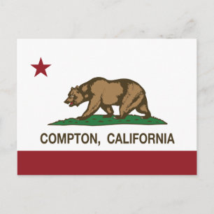 California State Flag Compton Postcard