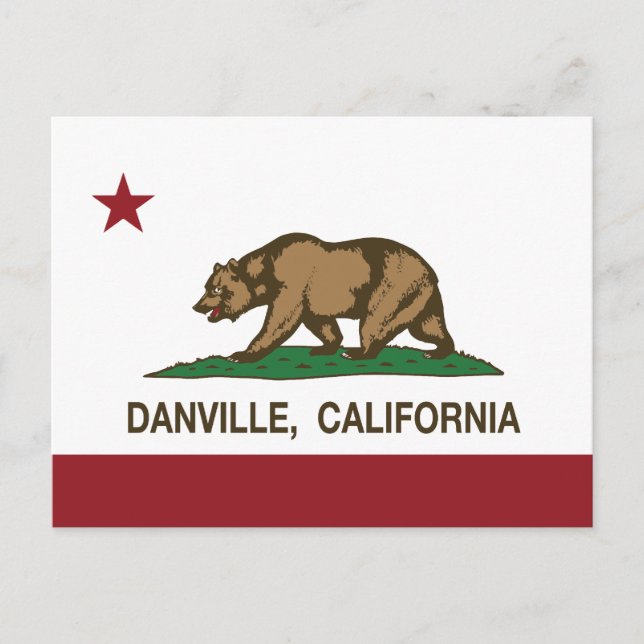 California State Flag Danville Postcard (Front)
