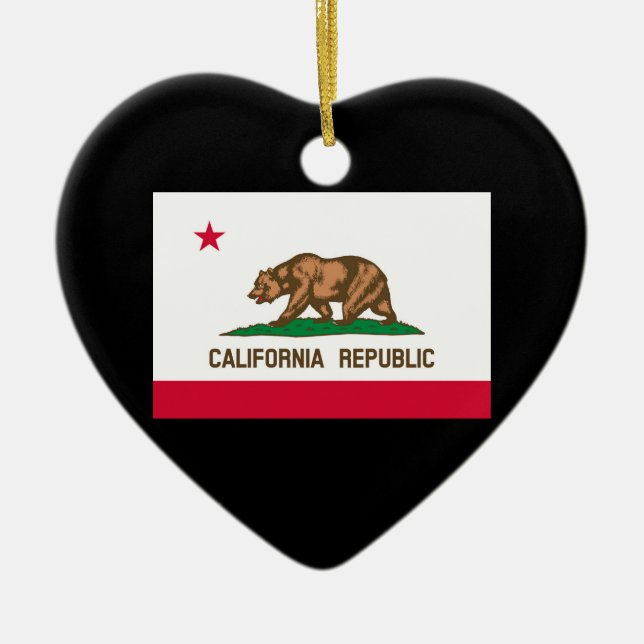 California State Flag Design Ceramic Tree Decoration (Front)