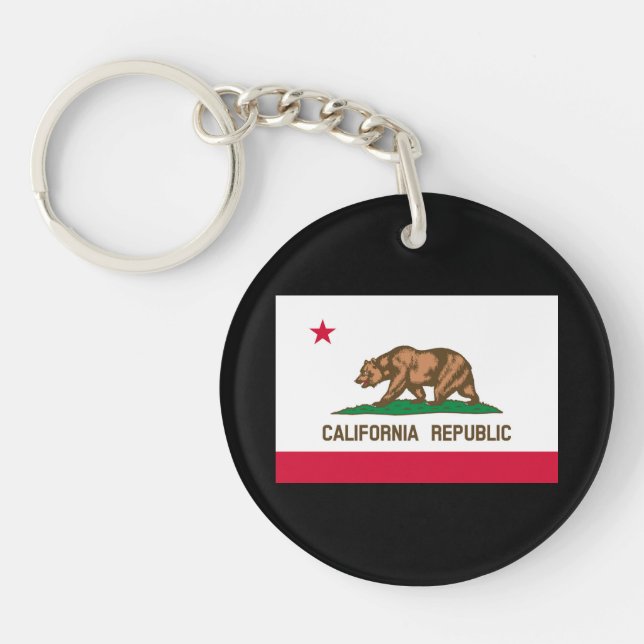 California State Flag Design Key Ring (Front)