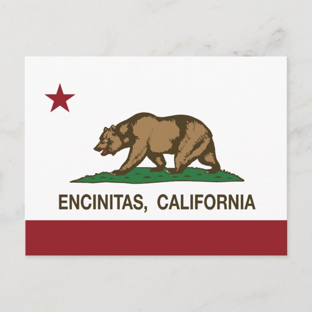 California State Flag Encinitas Postcard (Front)