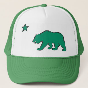 California state flag green bear symbol hat