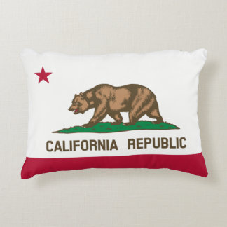 California State Flag Grizzly Bear Decorative Cushion