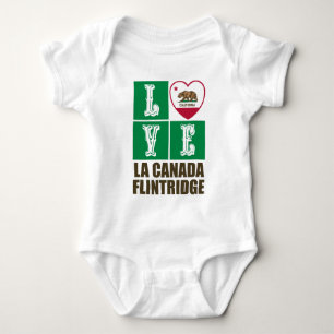California State Flag Heart La Canada Flintridge Baby Bodysuit