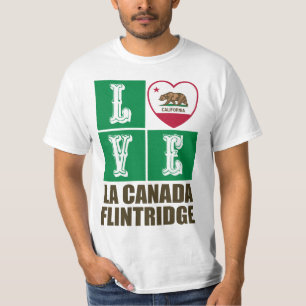 California State Flag Heart La Canada Flintridge T-Shirt