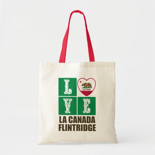 California State Flag Heart La Canada Flintridge Tote Bag (Front)