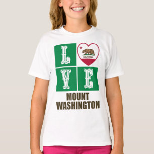 California State Flag Heart Love Mount Washington T-Shirt