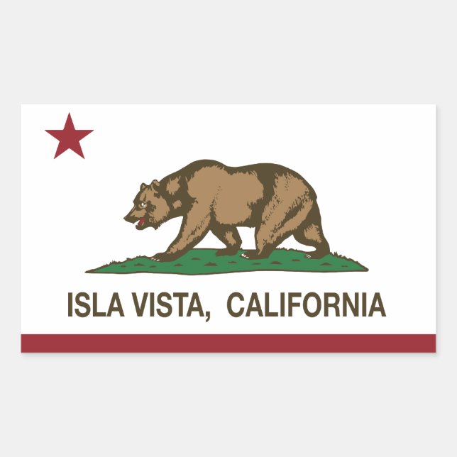 California State Flag Isla Vista Rectangular Sticker (Front)